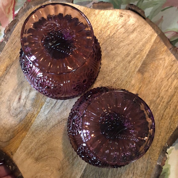 THE PIONEER WOMAN Set-of-2 Adeline Plum Glass Textured Old-Fashioned Sundae NEW - Picture 5 of 17